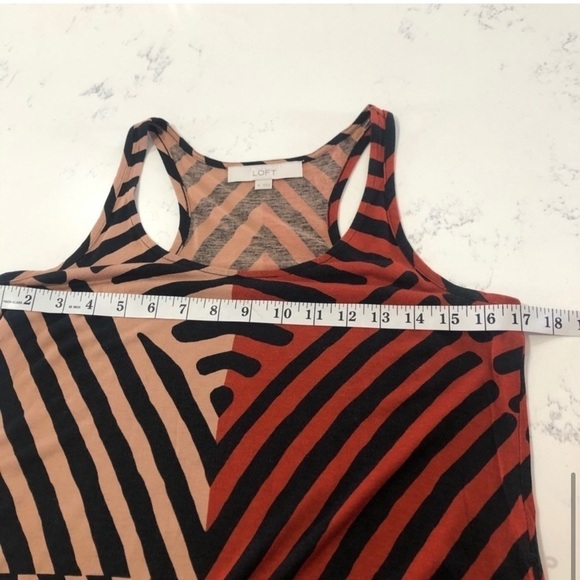 LOFT maxi dress Chevron brown, black& orange - Picture 10 of 13